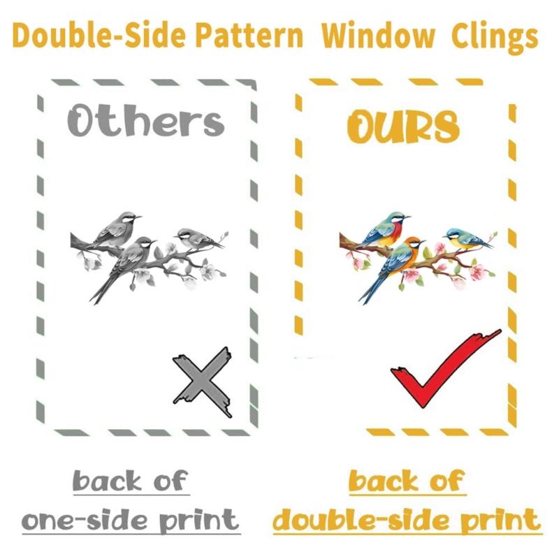 Spring Window Clings Stickers Spring Flower Bird Double Side Window Decals Spring Schools Home Offices Party Supplies