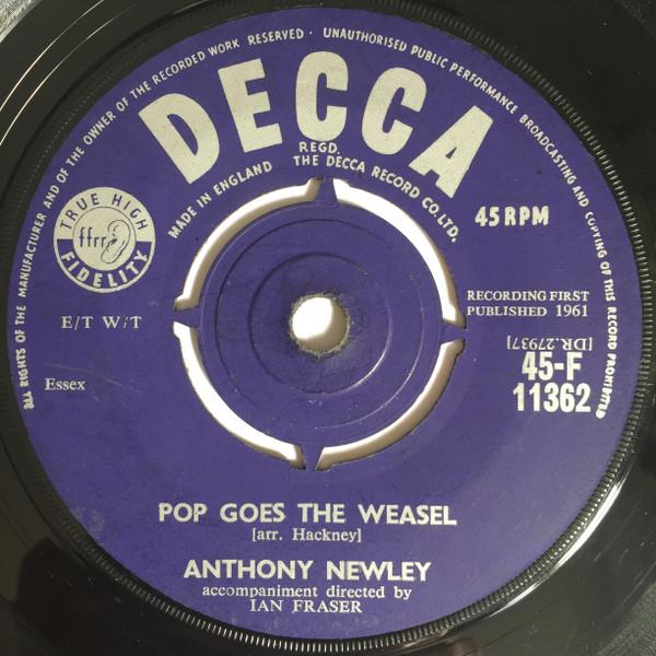 

7inch Record ANTHONY NEWLEY - Pop Goes The Weasel 45F11362 Decca 1961 UK Pop Used
