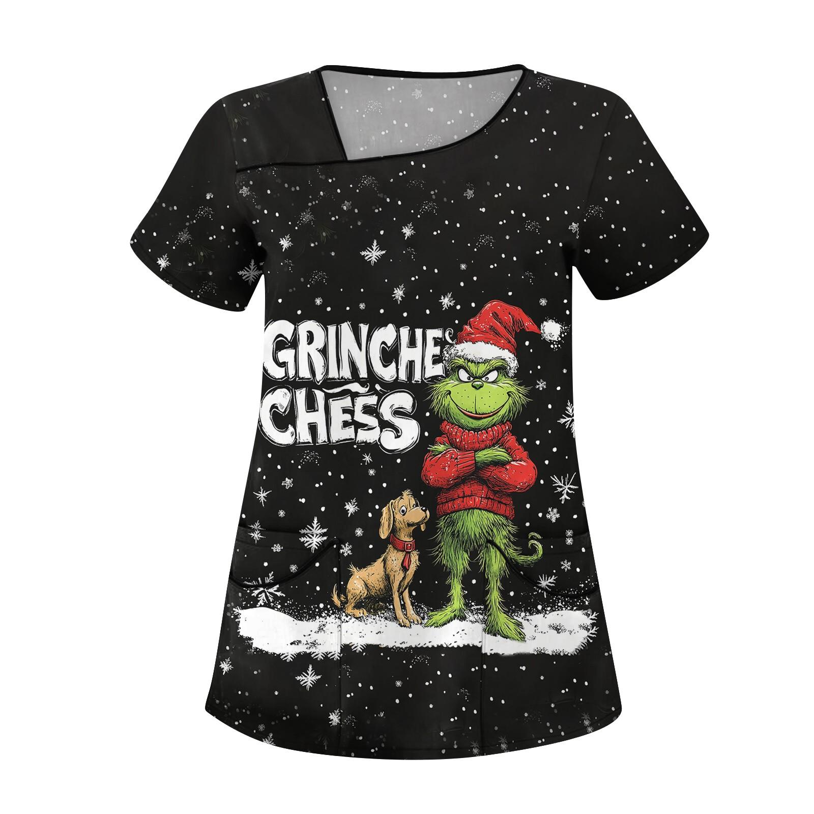 

Женская повседневная рабочая одежда с короткими рукавами и наклонным воротником с принтом и двойными карманами XL белый