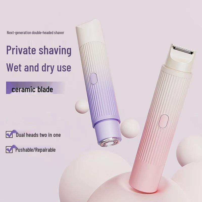 Dual-Head Electric Hair Remover for Whole Body & Private Parts - Portable Unisex Shaver