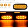 6" Oval LED Trailer Lights Kit, 2PCS Waterproof Stop/Turn/Brake Tail AMBER