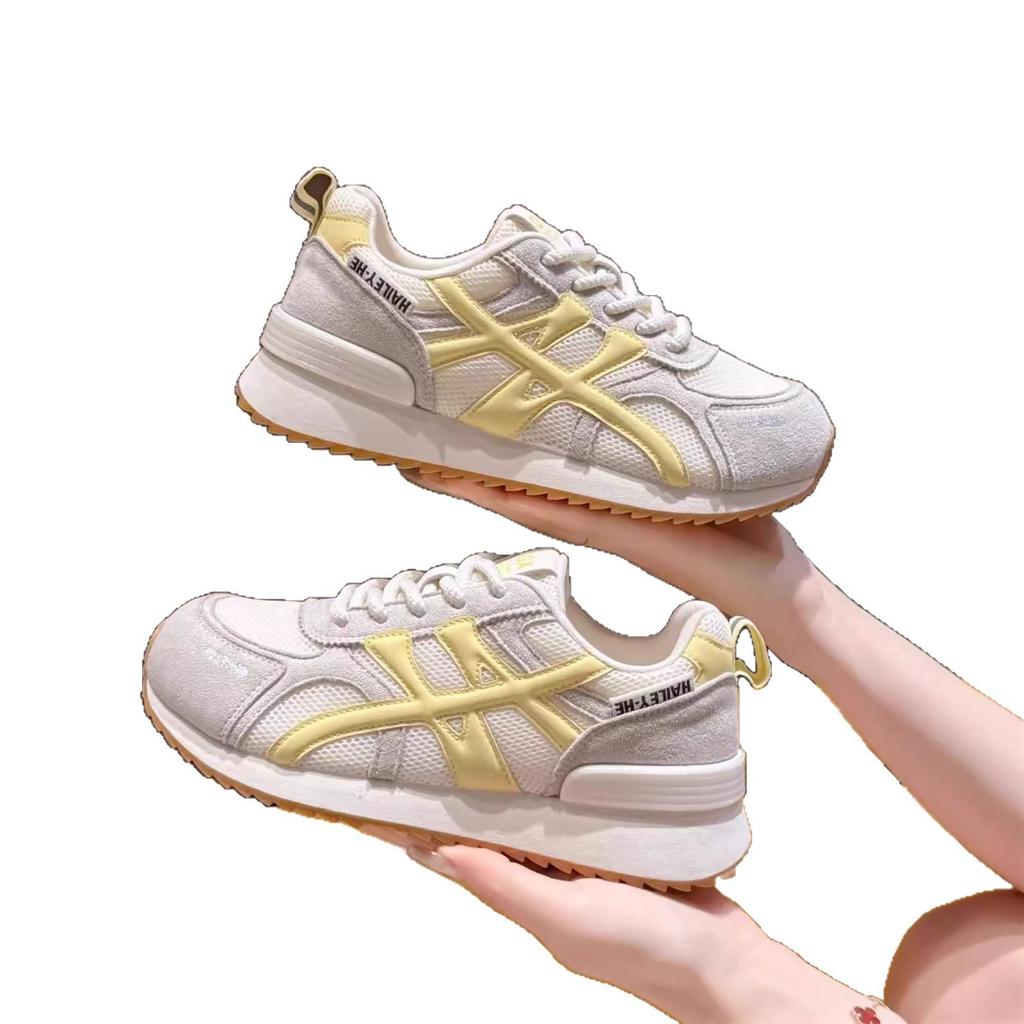 2025 New Mesh Breathable Sneakers Women's Summer Little White Mesh Shoes Lightweight Soft-soled Forrest Gump Training Running Shoes