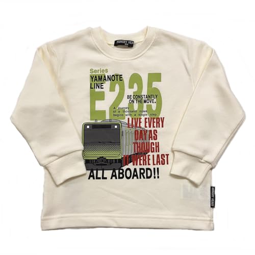 

Kiejun Kids JR Yamanote Line Train E235 JR East Railroad Crossing Sweatshirt, Long Sleeve, Boys, 100-130cm, K660 (110, Off-White)