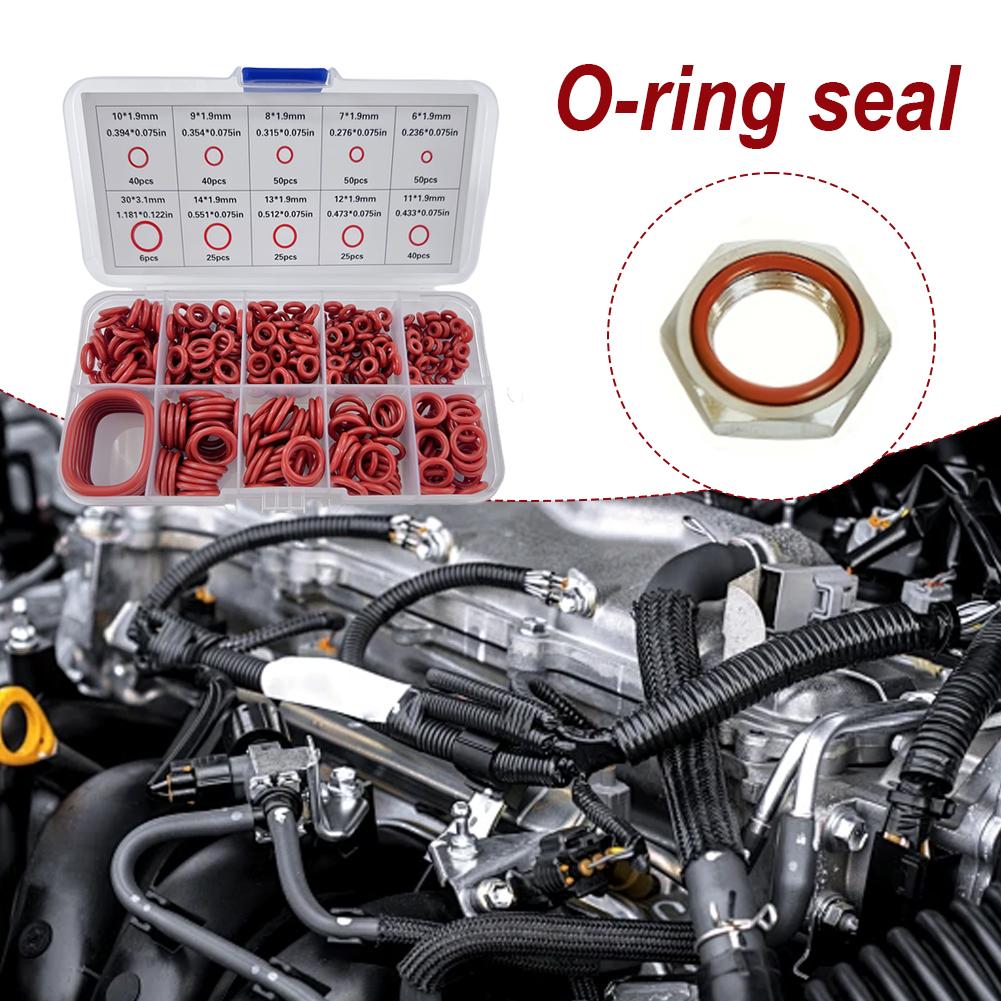 351pcs Silicone O-ring Set With Box, 10 Sizes Oil Heat Resistant For Cars Pipelines Circular Rubber Sealing Ring Gasket Pad