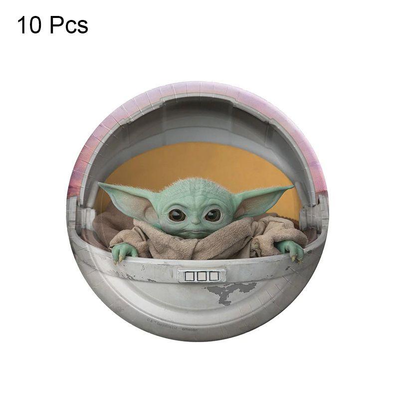 Decoración Suministro Fiesta Cumpleaños Tema Yoda Niños Con Platos Vasos Pancarta Globos**