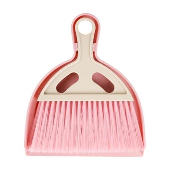 Plus Nao Mini Broom Dustpan Set Broom Dustpan Tabletop Compact Thin Slim Wall Hanging Cleaning Supplies Cleaning Goods Space Saving - Pink