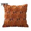 Decorative Throw Pillow Covers Thanksgiving Pumpkin Cushion Cover, Plush Embroidered Autumn Seasonal Home Decor Soft Cozy Case for Farmhouse