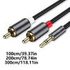 Reliable 3.5mm Auxiliary to 2RCA Audios Cable for Clear Audios Output and Broad Device Compatibility for Phone Speakers