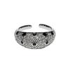[Diamond Shadow Dome Light] Plaid Advanced Sense Heavy Industry Open Ring Light Luxury Personality Gypsy Star Brushed Zircon Ring
