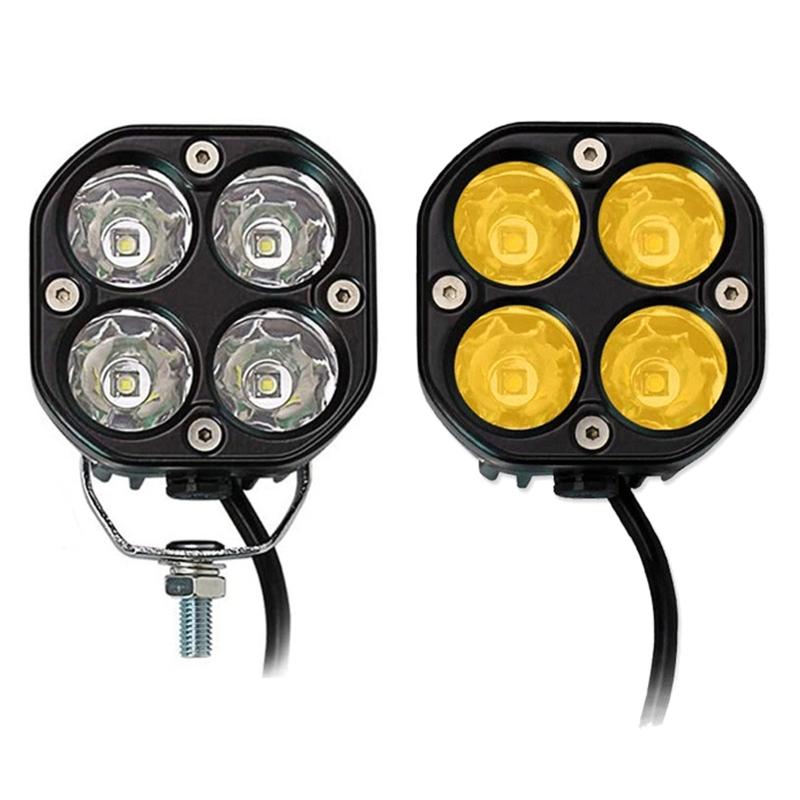 Universal 40W LED Work Light for Cars 6000LM Bright Spotlight with 4 Light Beads Energy Saving Amber Cube Light