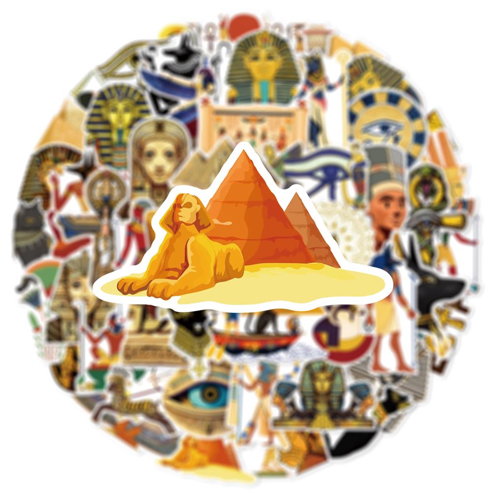 10/30/50pcs Cartoon Ancient Egyptian Culture Stickers Pyramid Pharaoh Graffiti Decals DIY Luggage Guitar Motorcycle Cool Sticker