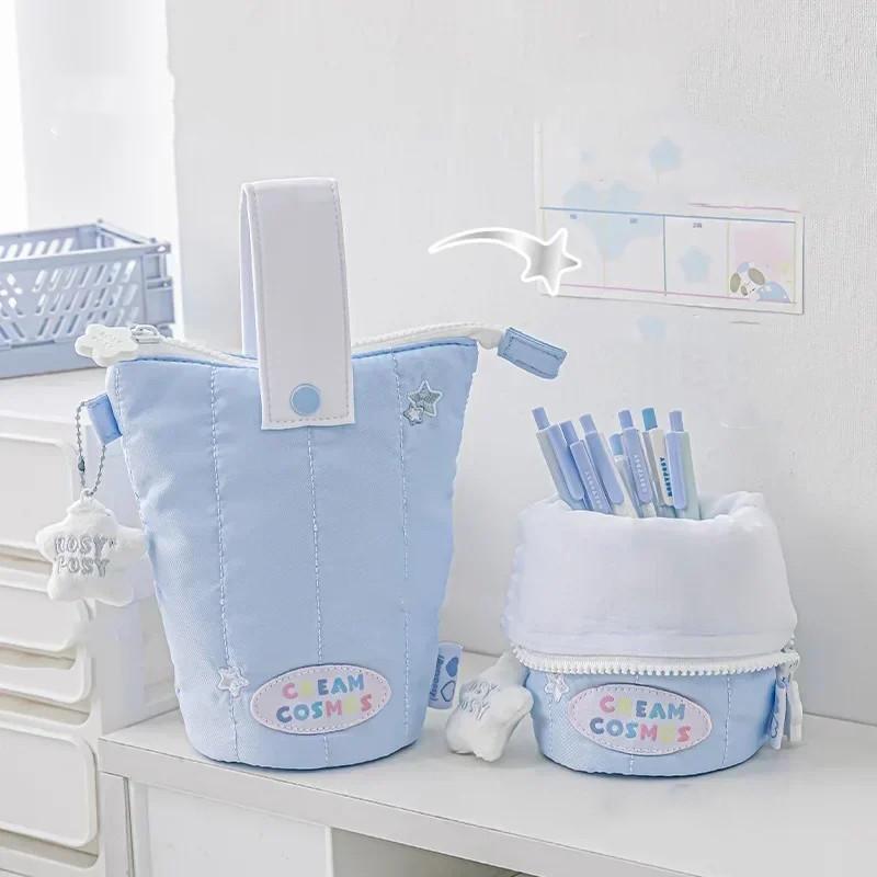 1 Piece Simplicity Pencil Holder for Student Portable Creative Fashion Pencil Pouch for Kids Lovely High Capacity Stationery Bag