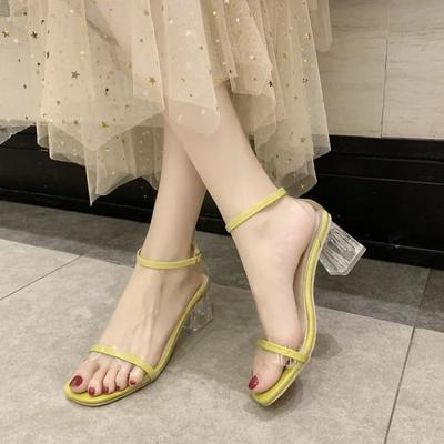 Dámske Sandále 2024 Sexy Štvorcová Špička Remienok Vysoké Podpätky Základná Obuv Ležérne Párty Lodičky Dámska Móda Leto