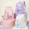 Zaini per Bambini Scuola Primaria Classi 3-6 Ragazza Rosa Studente Scuola Media Borse Scolastiche Impermeabili Zaino con Manico Festival delle Farfalle con Astuccio