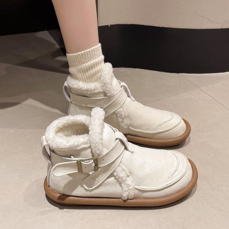 Fashion Winter Flat Round Toe Woman Shoes Fashion Fleece-lined Booties High Quality 2025 New in Chic and Elegant Snow Boots for Women