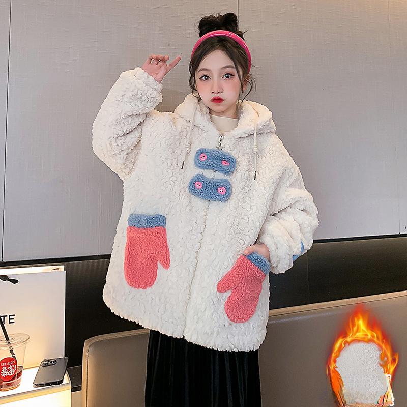 

Милое пальто для детей, осенне-зимний утепленный свитер для девочек