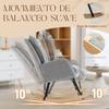 Rocking Chair, Beech Wood Legs, Armrests, 120 kg Load, Grey
