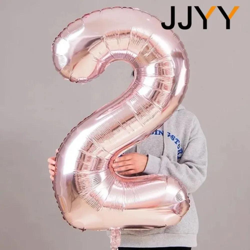 Foil Number Balloons Party Decorations for Birthday Wedding Baby Shower Festive Supplies Air Inflation Balloons