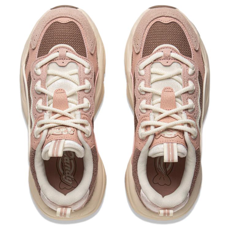 New LiNing Honey 2 Slip-Resistant Cushioning Wear-Resistant Support Low-Top Casual Shoes Women's Brown Pink AGCV002-3