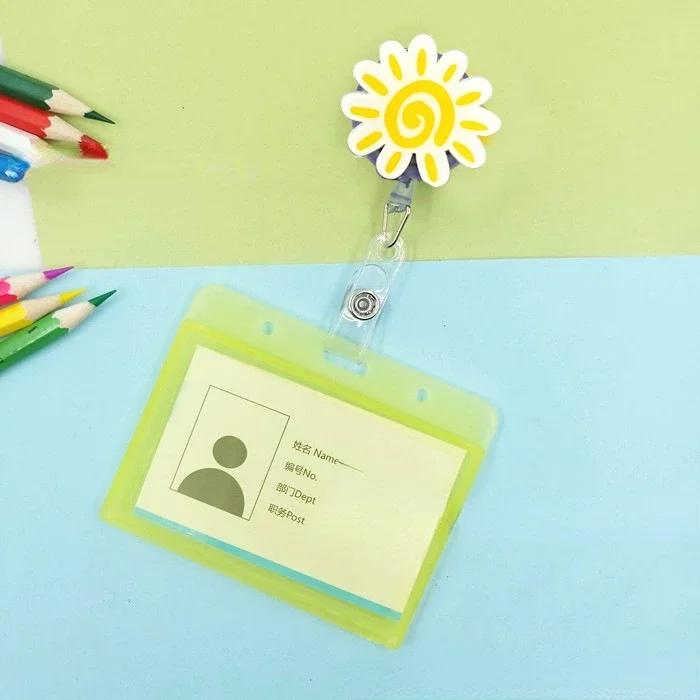 transparent Plastic Doctor Nurse ID Card Sleeve Badge Card Cover Retractable Badge Card Holder cover Protector
