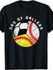 Dad of Ballers Funny Baseball Softball Soccer Dad T-Shirt Plus Size Retro Casual Round Neck Printed T-Shirt Unisex