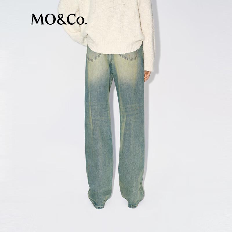 MO&Co. Women's Washed Denim Regular Fit Jeans