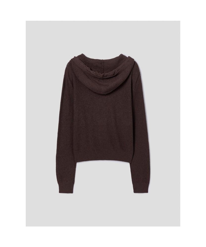 8seconds Button Hooded Pullover Brown