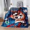 Fun Cartoon Tasmanian Devil Warm and Cozy Flannel Blanket—Ideal for Bedrooms, Sofas, Beds, Seats, Picnics, and Travel
