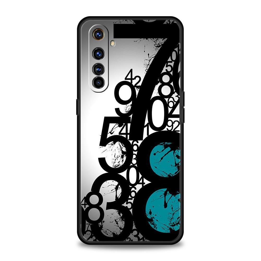 Number Pattern Soft TPU For Realme 13 12 11 10 9 Pro Plus GT3 GT2 C21 C25 C35 C53 C55 C67 Pro 5G Phone Case Cover Fundas Capas