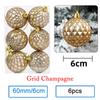 6 Stück/Los 6cm/2,4 Zoll Weihnachtsbaum Dekoration Farbe Hohlkugeln Schmuck Hängende Kugeln Für Haus Bar Party Dekoration
