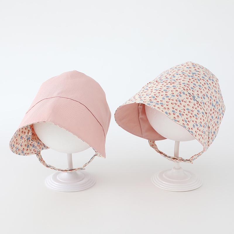 Reversible Floral Baby Sun Hat – Spring/Summer Wide Brim Bucket Hat for Girls