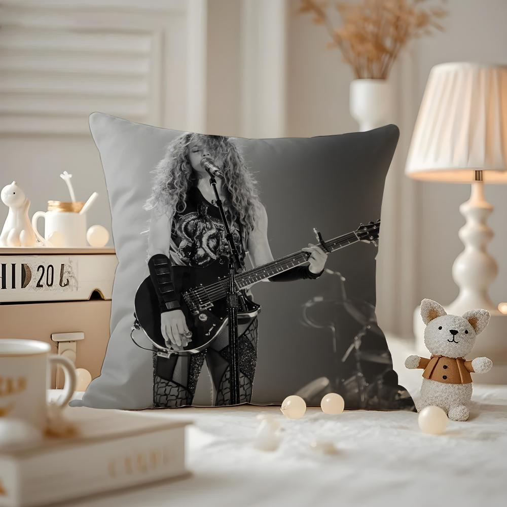 Shakira Cushion Cover Anti-dustmite Pillowcase Invisible Zipper Silky Short Plush Sofa Cushion Cover