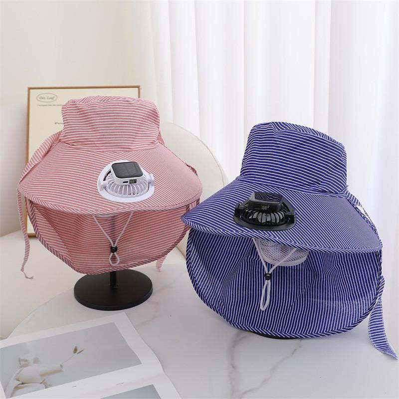 Sun Energy Rechargeable Farmer Hat With Builtin Fan For Outdoor Sun Protection And Cooling