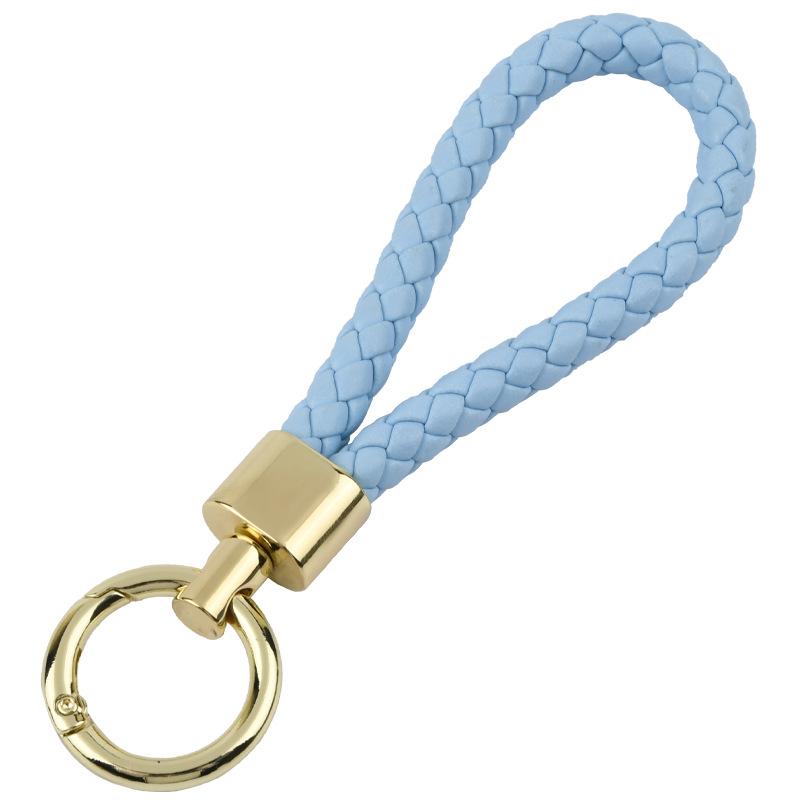 High Quality PU Braided Rope Car Keychain Simple Water Cup Pendant School Bag Keychain Motorcycle Key Ring Ring