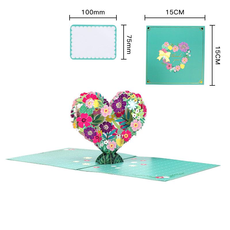 3D Heart Wreath Valentine s Day Greeting Card - Creative Gift for Birthday Wishes