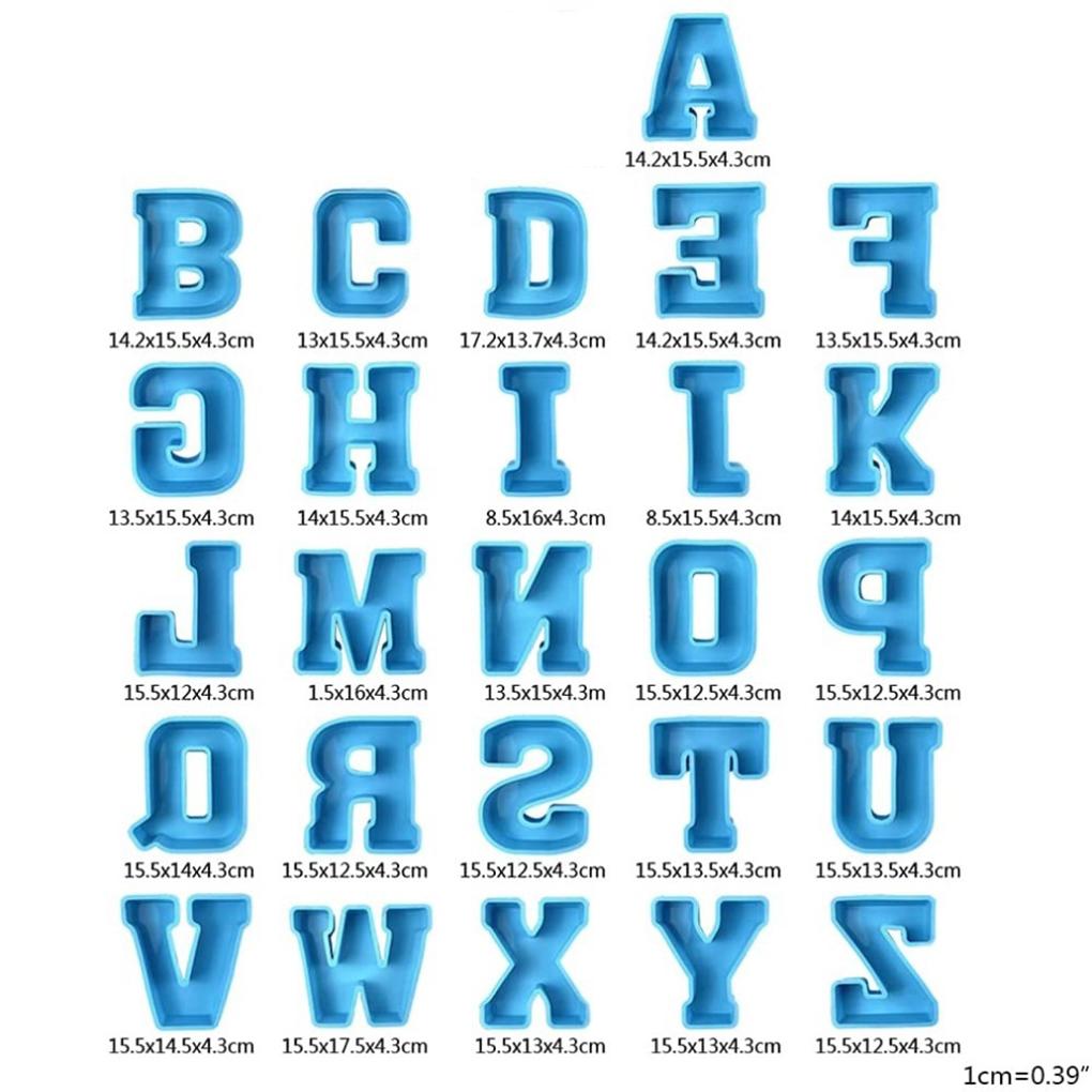 Silicone Capital Alphabet Resin Mold Reusable Washable Replacement Flexible Jewelry DIY Crafts Making Home Decoration Mould