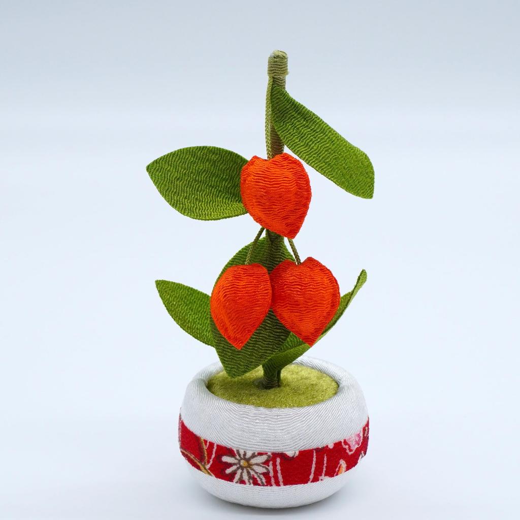 Obon-dekorationsset med en ko och en ko och en hästmark och makomo Tillverkad av rayoncrepe och Tillverkad i häst, (äggplanta) (gurka), körsbär, (ko