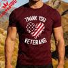 Thank You Veterans Patriotic Shirt American Flag Heart Printed Tshirt Memorial Day 2026 TShirt Men Women Crewneck Cotton Tee