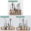 Stainless Steel Cocktail Shaker Set With Storage Wooden Rack For Home Bar Enthusiasts