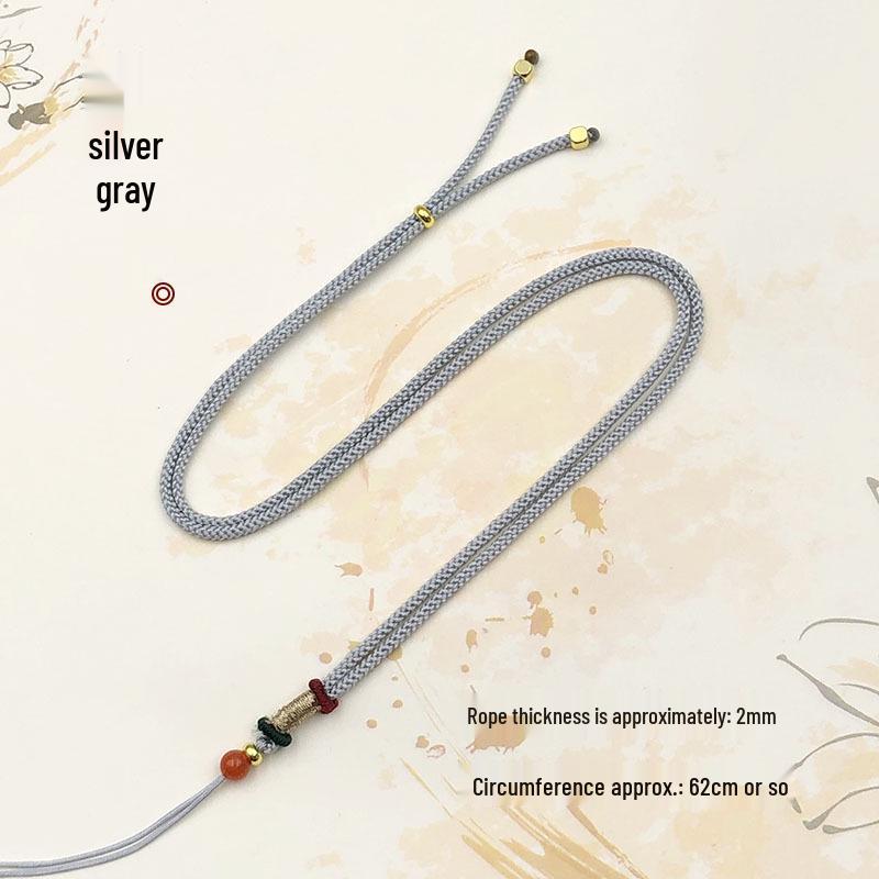 Adjustable Hand-Woven Jade Agate Emerald Pendant Necklace Cord for Men & Women