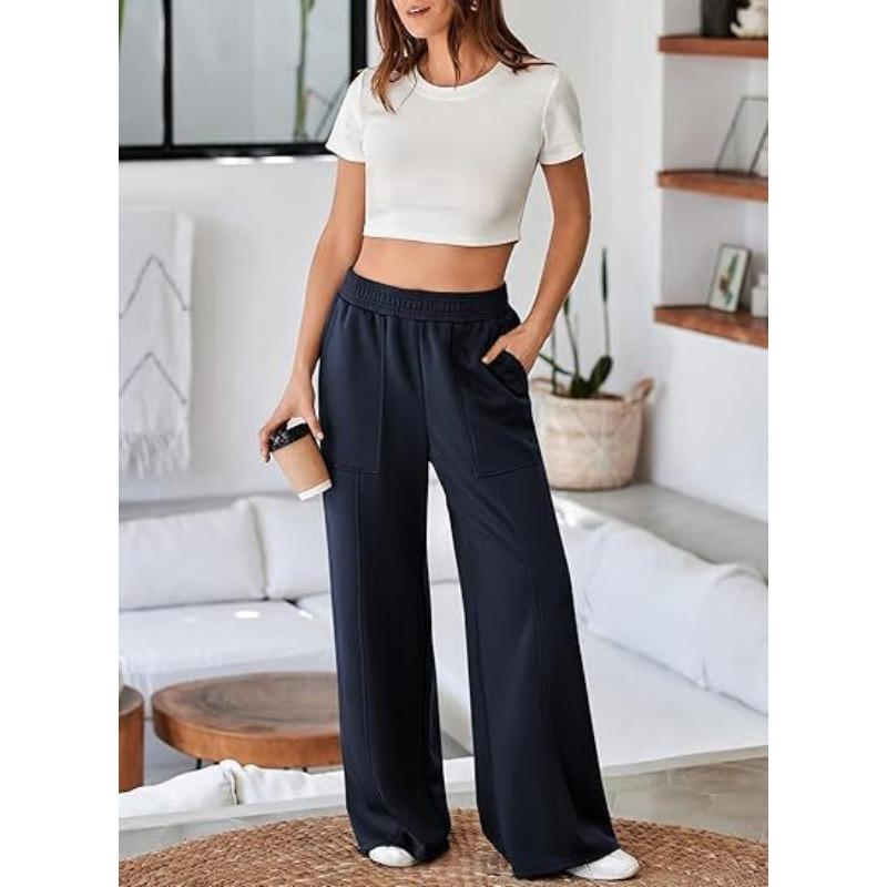 Autumn and Winter Women's Pant Plus Size Casual High Waist Loose Casual Wide Leg Pants