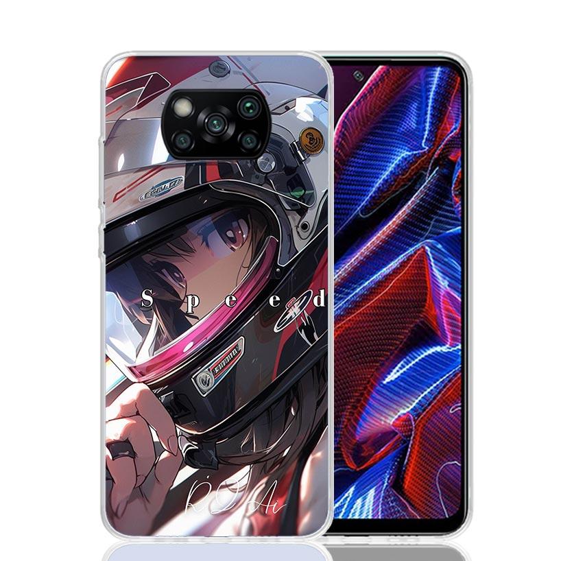 

Motorcycle Rider Helmet Phone Case For Xiaomi Poco F7 Ultra X7 X6 Pro X5 Redmi 15 15C 13 13C 12 12C 10 10A 10C 9 9A 9C 9T Shell Redmi 10A