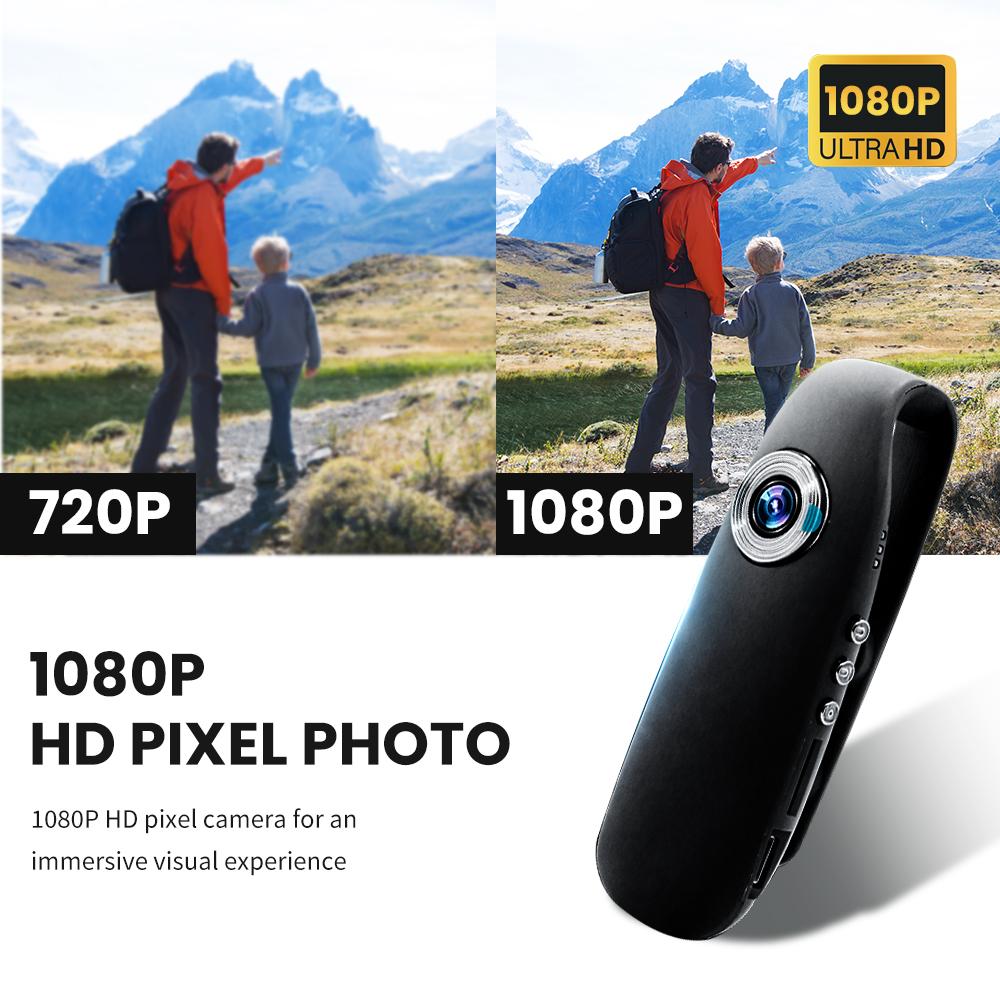 1080P Full HD Cycling Video Recorder with Back Clip Portable Law Enforcement Recorder Motion Activate Loop Recording Camera