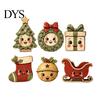 Wooden Tiered Tray Decor 6Pcs Christmas Tabletop Signs, Xmas Sign Decor, Santa Winter Holiday Home Accents Snowman Reindeer Gingerbread House