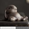 Rabbit Tea Pet Figurine Cute Ceramic Tea Set Accessories Chinese Tea Culture Decor for Living Room Office Desk Ornament