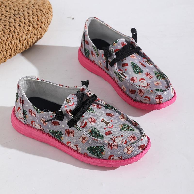 Lace-up Flat Plus-size Sneakers Women's Fall 2025 New Casual Graffiti Color-blocking Low-top Shoes