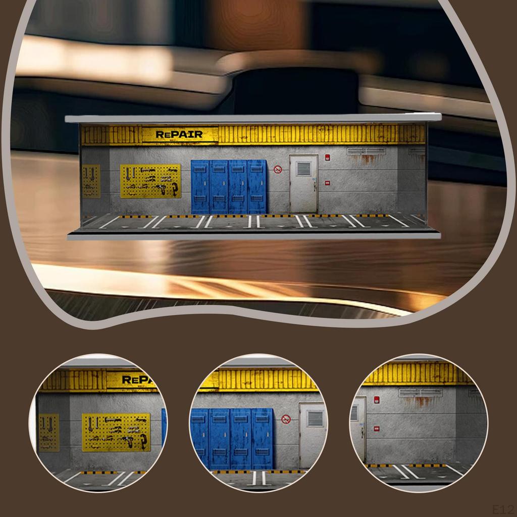 1/64 Model Car Display Case Diorama Decorative Scenario Toy Storage Box Showcase Organizer for