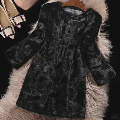 Women's Medium and Long Imitation Mink Fur Coat - Autumn/Winter Collection