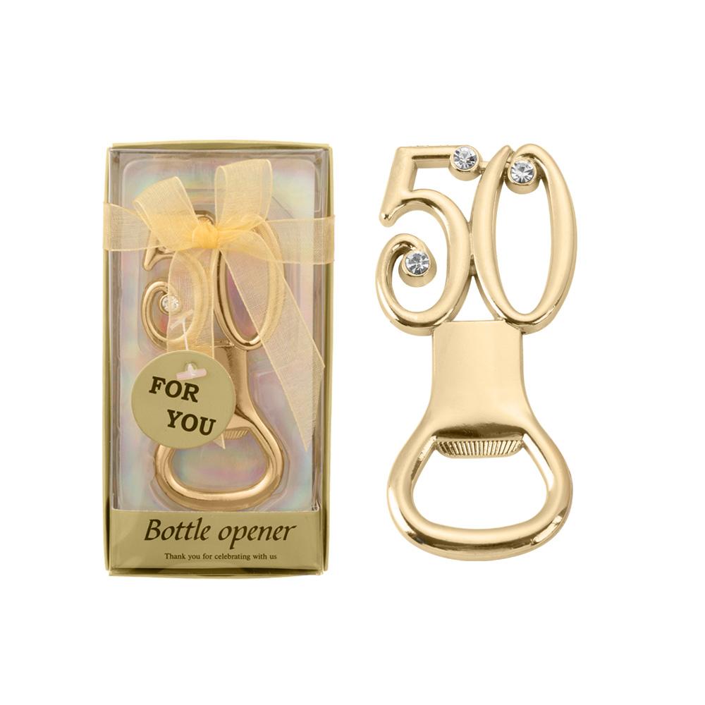 Rhinestone Number shape Party Supplies Anniversary Age Birthday Bar Tool Beer Opener Bottle Openers