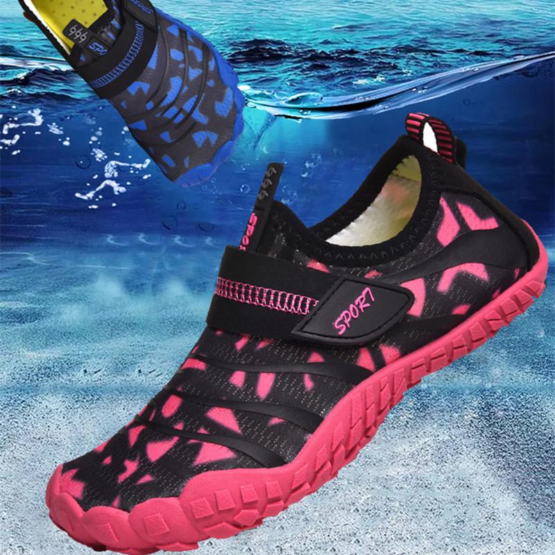 Boy Girl Comfortable Barefoot Water Shoes Elastic Childrens Non Slip Breathable Beach Aqua Shoe Quick-Dry Wading Shoes Outdoor